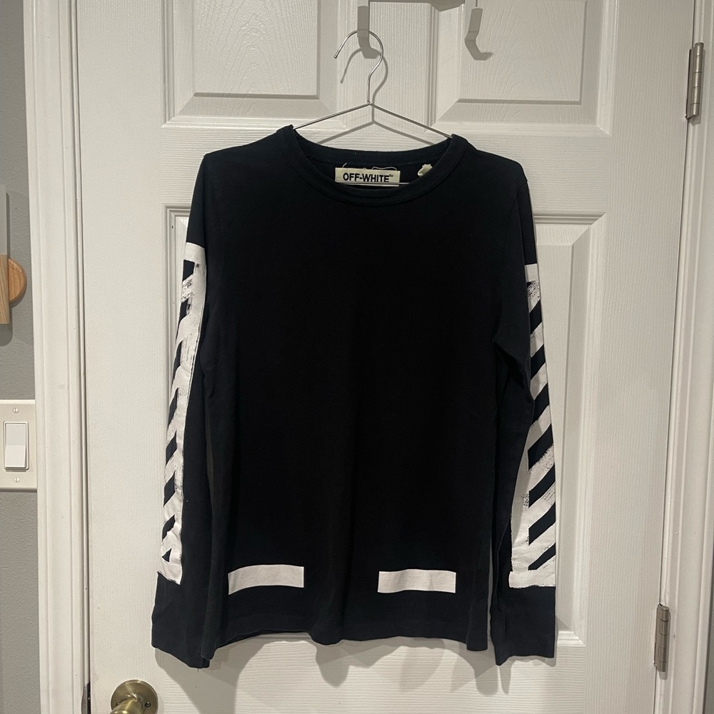 Off-White virgil abloh Brushed Stripes Long Sleeve T-shirt - Picture 2 of 5